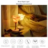 Tischlampen LED Nachtlicht USB wiederaufladbar Rose Form Silikon Romantische Lampe Party Home Kinderzimmer Dekor Drop