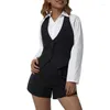 Tanques femininos moda feminina colete coletes vintage sem mangas com decote em v botão para baixo terno elegante blazer colete tanque superior streetwear y2k