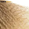 Weave Freedom Synthetic Afro Kinky Curly Hair Bunds 24 Inch Ombre Blonde Red Color 5st/Pack Synthetic Hair Weave Bunds