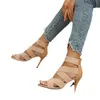 Stylowe letnie sandały kobiety w stylu rzymskim sandałowy pasek elastyczny pasek rybny szczupły obcasowe obcasy sandały sandały buty 240228