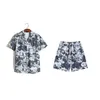 Men's Plus Tees Polos 2024 Summer New Fashion Crew Neck T Shirt Cotton Short Sleeve Shirt Hawaiian Beach Print Shirt Shorts Sports Suit K098C