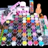 Vestidos Uñas Acrílico Set Polvo Brillo Manicura Set para Nail Art Kit Gemas Decoración Cristal Rhinestone Cepillo Herramientas Kit para Manicura