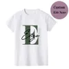 Barn Personligt namn Inledande t-shirt Kids Top Childrens Custom T-shirts pojkar flickor Anpassad tee födelsedagspresent 240318