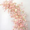 Flores decorativas Romântico Rosa Floral Prop Rodada Festa de Casamento Decoração Artificial Flor Arco Pano de Fundo