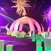 Partihandel Anpassad Oxford -byggnadsstruktur Uppblåsbar spindeltält Luftstrålar Party Dome Marquee med LED -lampor för DJ -scen eller händelse