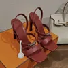 Sandals Summer high-heeled shoes Women Back strap Leather stiletto sandanls 8.5cm Luxury Designers Sandals Evening wedding heeled shoes