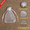 Cadeau cadeau 25/50pcs / lot organza sac bijoux tulle cordon emballage pochettes d'affichage sacs de mariage 5z