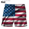 Mäns shorts 3D Tryckt U.S National Flag Pattern Board Shorts for Men Outdoor Quick Dry Sport Beach Shorts Casual Mens Swim Trunks Y240320