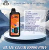 Original Breze Stiik BLAZE BS 10000 Puff Jetable E Cigarette Vaper Bar 10k Puff Batterie Puissance LED Rechargeable 650mAh 18ml 10 Saveurs