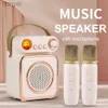 Haut-parleurs portables Haut-parleur Bluetooth karaoké Portable avec 2 microphones sans fil veilleuse son stéréo micro pour enfants Machine à chanter en famille 24318