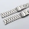 Silver Stainless Steel Watchbands Bracelet 18mm 20mm 22mm Solid Metal Watch Band Men Strap Accessories300k