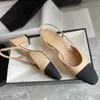 Buty dla kobiet slingbacki sandały sandały masywne wysokie obcasy pompki pantofl