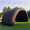 Hurtownia 9x4,5m Outdoor Black Inflatible Stage Tent Namiot Booth Air Air Concert Shelter Dome Cover na sprzedaż z Blower Free