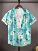 Chemises décontractées pour hommes Motif de fleurs dégradé Impression 3D Haut d'été Hawaii Plage Fête en plein air Respirant Lâche Vêtements à manches courtes