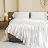 Set di biancheria da letto Set di lenzuola con volant bianco in cotone 4 pezzi King Size-Style Gfreight Free Comforter Lino Tessili per la casa Giardino