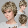 Synthetic Wigs HAIRJOY Synthetic Wig Curly Fluffy Bob Wig Short Light golden Synthetic Hair for Women 240328 240327