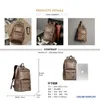 백팩 빈티지 가죽 남성용 15.6 인치 노트북 Rucksack 여행 비즈니스 다중 기능 탁집