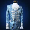 Abiti Blu Royal Costume d'epoca da uomo Medievale Rinascimentale Spettacolo teatrale Principe Azzurro Fiaba William Costumi di scena coloniali