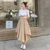 Jupes et pantalons asymétriques pour femmes, couleur unie, Design tendance, Simple, taille haute, coréen, élégant, loisirs assortis, Streetwear Chic F38, automne