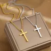 Pendant Necklaces Cross Streetwear Grunge Y2K Pendants Male Chains Christian Choker Fashion Stainless Steel Necklace for Women Jewelry