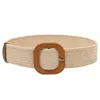 Belts Retro Knit Waistline Ladies Smooth Buckle Belt Woven Female Hand-Woven