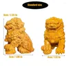 Figurines décoratives en bois Cité Interdite Lion Mascotte Décoration Statue Sculpté À La Main Art Maison Chambre Bureau Caractéristiques Chinoises Feng Shui