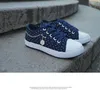 HBP Non-Brand Summer new womens hollow denim mesh shoes flat bottom breathable womens casual shoes