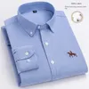 100% bawełniany Oxford Man Hafted Hafted Town Koszulki Streetwear Overizezed Men Shirt Floral Long Rleeve Casual Plus Size 240313