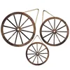 Party Decoration 3st Hanging Wood Wheel Decor Vintage Wall
