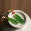 Kolczyki Dangle Natural A Jade Fukudou dla kobiet w stylu chińskim