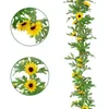 Decorative Flowers Artificial Sunflower Vines Ivy Wedding Backdrop Arch Wall Decor For Doorways Table Runner Indoor Outdoor