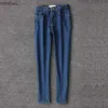 سراويل جينز للسيدات عتيقة جينز للنساء للنساء جينز عالي الخصر الأزرق بنطلون قلم رصاص كوري الشارع الدنيم