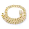 Voaino 20inch Gold Plated 925 Sterling Silver Chain Link Moissanite Cuban Chain