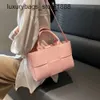 High quality fashion weave Woven bag Tote soft leather Korean handbag minimalist trend crossbody daily commuting