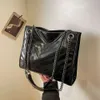 Lingge-Bolso de cadena para mujer de gran capacidad, bandolera de un hombro a la moda, con textura de otoño/invierno, 2024