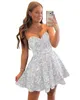 Short Homecoming Dresses Sequins Lace-up A-Line Sweetheart Graduation Dresse Party Prom Formal Gown Hc05