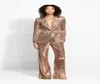 2020 Rose Gold Resparcy Enclisted Mother of the Bride Suits Bling Slim Fit Women Vresses Ladies Party Party Weep for WeddingJacke3526330