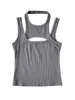 Womens Tanks Asymmetrical Crop Top Y2k E-girl Hollow Out Knitted Corset Sleeveless O Neck Mini Vest Basic Casual Sporty Summer