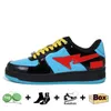 Med box stask8 casual skor låga sneakers sk8 patent läder svart vit abc camo kamouflage skateboarding sport bapely män kvinnor sport tränare utomhushaj