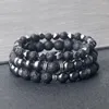 Strand 3st/set män oregelbundna hematitpärlor armband mode naturliga tiger ögon svart lava onyx sten pulsera kvinnor je