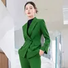 Women's Two Piece Pants Formal Uniform Designs Pantsuits Female Elegant Styles Business Work Wear Blazers Suits Professional Beauty Salon