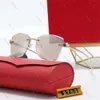 Luxus-Cartirr-Brille, Diamantschliff, polarisiert, Luxus-Designer-Sonnenbrille, Cart-Brille für Damen, Leopardenkopf, rahmenloses Holzbein, Herren-Cartirr-Brille für Herren 955