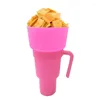 Vingglasögon Popcorn Dryck Cup Stadium Tumbler Snack med halmvattenflaskor utomhus Carnival Party Supplies