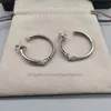 925 Sterling Silver Plaqué Hoop Boucles d'oreilles de luxe pour femmes X Lettre Dimond Silver Cercle géométrique Punk Ear Bijoux Cadeaux de fête 2024 Designer Dropshipping