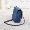 Kobiety dżinsowe sprawdzone torba na ramię designerka torebka gradient niebieska torebka klasyczna dama codzienna torebka mody crossbody