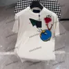 xinxinbuy Maglietta da uomo firmata Tee 2024 Italia Aeroplano di carta lettera jacquard Maglia manica corta in cotone da donna grigio nero bianco rosso M-4XL