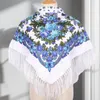 Scarves Women Shawl Wrap Floral Print For Middle-aged Elegant Soft Warm Blanket Scarf With Fringe Fall Winter