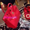 Women Tote Handbag L Cow Leather Lychee نمط واحد على الكتف حقيبة يد كبيرة حقيبة زفاف حقيبة زفاف كبيرة الحمراء