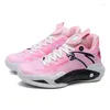 Basketball-Schuhe, Unisex, leuchtend, rosa, Damen, professionelles Mesh, High-Top-Männerkorb, rutschfeste Plattform, Sport für Männer