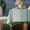 Tafelkleed Boho Crème Canvas Geometrisch Veelkleurig Gedrukt Rechthoekig Voor Familiebijeenkomst Verjaardagsfeestje Kerstmis